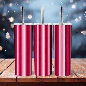 Stripes Skinny Tumbler, Girls Travel Mug, Girls Gift